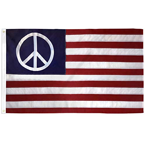 Embroidered Peace USA Flag 3x5ft