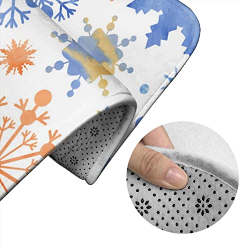 DIRYKILP Badematte + Konturmatte + Toilettendeckelbezug, schillernde Schneeflocken 3 Stück Badematte Set, mit rutschfester Klebeunterseite – Bild 6