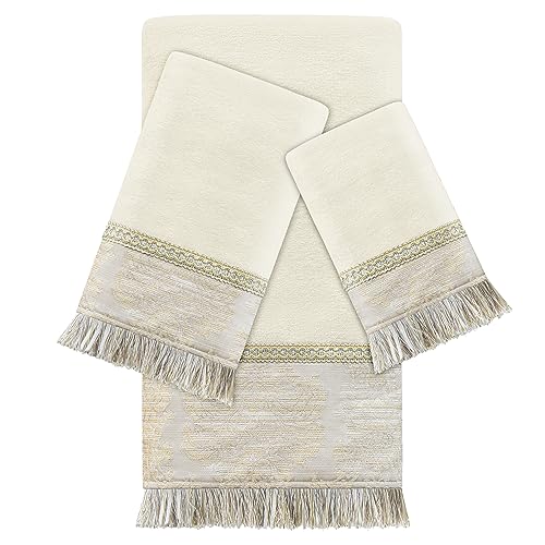 Loom And Mill Luxury Velour Cotton Bath Towel Set 3 Piece-1 Bath Towel 1 Hand Towel 1 Wash Cloth thumb #2