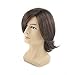 TopWigy Men Medium Style Short Layered Wigs, Oblique Fringe Hairstyle Dark Brown Halloween Cosplay Wig Anime Costume Party Wig(Dark Brown, 14'')