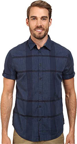 Calvin Klein Jeans Men's Thunder Plaid Short-Sleeve Woven Shirt