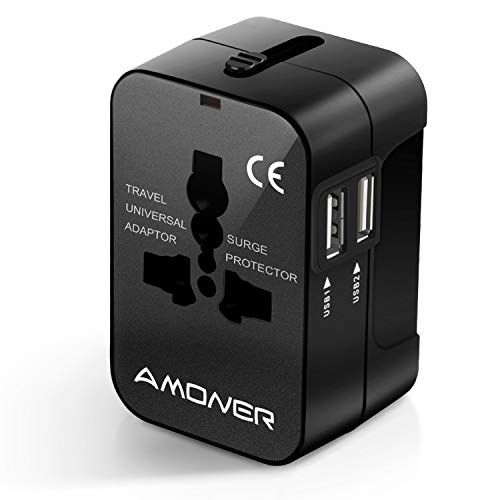 Travel Adapter, Amoner Worldwide All in One Universal Travel Plug Adapter AC Power