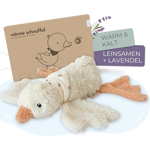BJORKI Wärmekissen Baby & Kinder - Kuscheltier Wärmekissen mit Leinsamen Füllung für die Mikrowelle - Perfekt als Schlummer Kuscheltier und beruhigendes Kuschelkissen für Wärme & Wohlbefinden