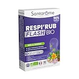 Santarome - Respi'Rub flash Bio - Complément alimentaire voies respiratoires et défenses immunitaires - Nez et gorge - 15 comprimés - Made In France