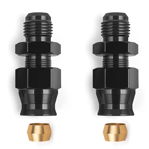 CNWZYMX AN6 Male to 5/16 Inch Female Compression Fitting Hardline Straight Adapter Aluminum 2PCS