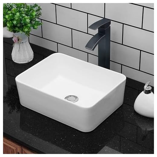 Vessel Sink Rectangular - Kichae 16"x12" Modern Bathroom Rectangle Above Counter White Porcelain Ceramic Vessel Vanity Sink Art Basin