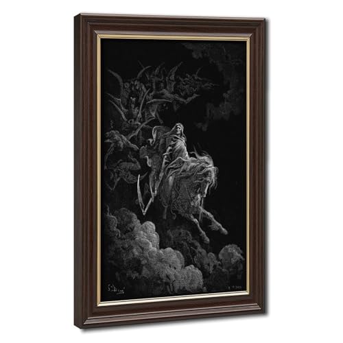 Toile Gustave Doré Death on A Pale Horse - Cadre de décoration murale premium