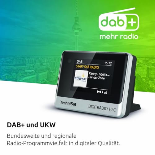 TechniSat DIGITRADIO 10 C - DAB+ Digitalradio Adapter (Farb-Display, Bluetooth, Fernbedienung, Wecker, optimal zur Aufrüstung bestehender HiFi-Anlagen) schwarz/silber