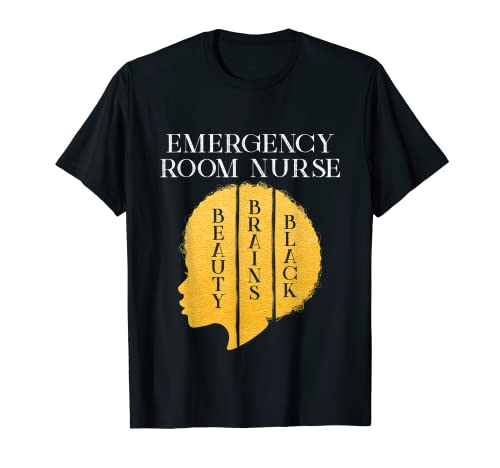 Black History Month Sala de Emergencias Enfermera Afroamericana Camiseta