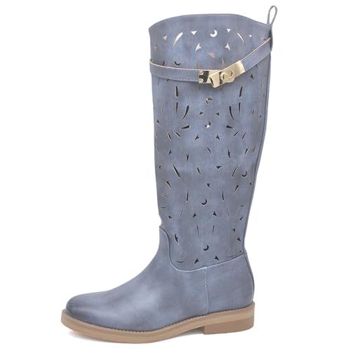 IF Fashion Stivali da Donna Biker Motociclista Traforati Primaverili Estivi