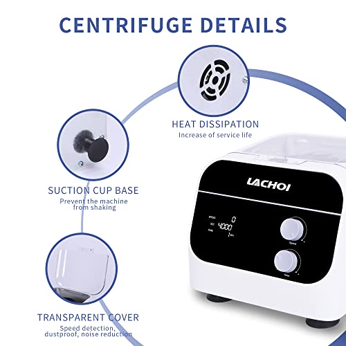 Lachoi Electric Centrifuge Machine 8X10Ml 100-4000Rpm 1-999Mins Timer Lcd Display Lab Benchtop Centrifuges For Prp Plasma Centrifuge Machine Lab Digital Desktop Centrifuge For Lab School Research #TOP4