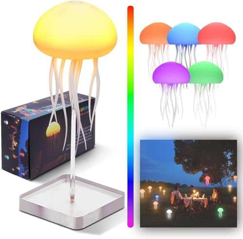 YeahBoom Floating Jellyfish Lamp, RGB Gradient Jellyfish Lamp, LED Fantasy Jellyfish Lamp, Rechargeable Mood Light, Bedside Lamp, Atmosphere Lighting for Decoration, Living Room, Bedside Lamp YeahBoom Floating Jellyfish Lamp, RGB Gradient Jellyfish Lamp, LED Fantasy Jellyfish Lamp, Rechargeable Mood Light, Bedside Lamp, Atmosphere Lighting for Decoration, Living Room, Bedside Lamp