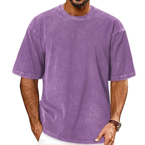 Image of Oversized Tshirts for Men Short Sleeve Vintage Washed Basic Loose Tees 2026