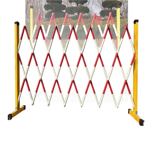 Barrière de sécurité rétractable - Barrière métallique Extensible pour la Gestion du trafic et des piétons (1,2 m x 6 m) - Barrières de sécurité routière Mobiles et Porta