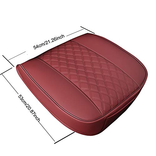 Black Panther 1 Pair PU Car Seat Covers, Front Seat Protectors Compatible with 95% Vehicles,Diamond Pattern Embroidery,Anti-Slip & Full Wrapping Edge (W 21.26''×D 20.86”) - Burgundy