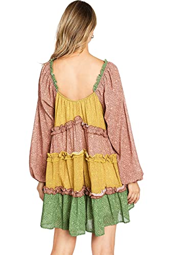 Flying Tomato Love Colette Women's Babydoll Mini Dress (S, Mauve) #TOP2