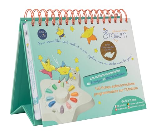 Chevalet ETOILIUM - Les notions essentielles de Français et Mathématiques - 100 fiches autocorrectives programmables sur l’ETOILIUM - Conforme programmes Scolaires - de 5 à 7 Ans - GP - CP - CE1
