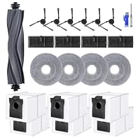 22PCS Accessories Kit for Dreame L40 Ultra, X40 Pro/Ultra/Master, MOVA P10/P50 Pro Ultra Vacuum Cleaner Replacement Parts, 1X Main Brush, 4X Hepa Filters, 4X Mop Pads, 6X Side Brushes, 6 X Dust Bags