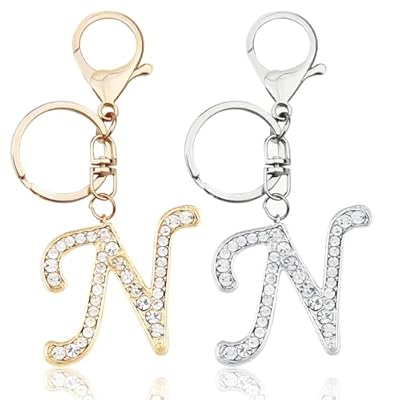 VIQWYIC 2 Pack Initial Letter Keychain for Wome...