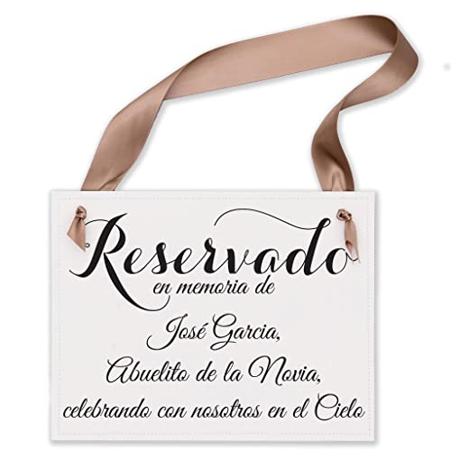 image for Personalized Spanish Wedding Memorial Sign to Honor Loved Ones | En Es