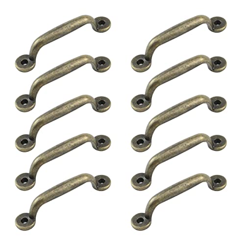 T Tulead 2.9-Inch Hole Centers Antique Cabinet Pulls Handles Zinc Alloy Bronze Drawer Dresser Handle Pulls Box Tray Handle Furniture Cabinet Wardrobe Pulls 10PCS with Screws