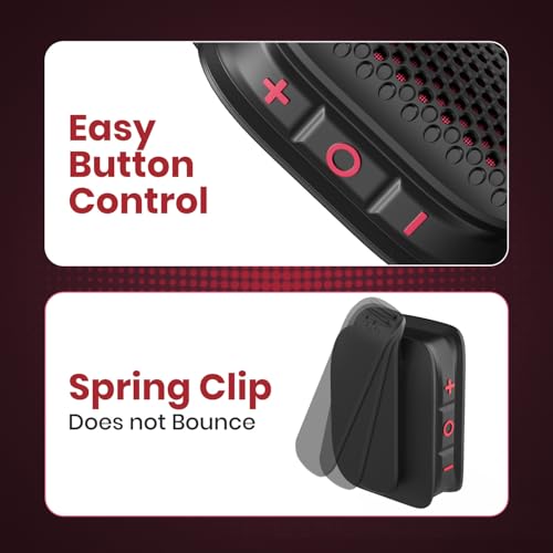 Portronics Talk Five 3W Wearable Bluetooth Speaker with Mic, Spring Clip-On, Upto 10Hours Playtime, IPX5 Water/Dust Resistant, Bluetooth 5.3v, Big Buttons, Portable Speaker with Microphone (Black) 8 41Er7cgzMEL