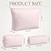 Paterr 3 Pcs Quilted Makeup Bag Set Small Bridesmaid Cosmetic Bag Aesthetic Travel Toiletry Pouch Cute Purse Pencil Case Makeup Storage Organizer for Women Birthday Gifts(Cotton,Pink)