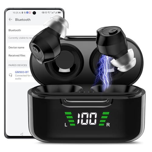 Hearing Aids, 2026 Hearing Aids for Seniors Easy Operation Rechargeable, 16-Channel Digital Hearing Aids with Bluetooth for Calls & Music, Noise Cancelling Invisible Hearing Support with Battery Life