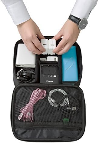 BAGSMART Electronics Travel Organizer Bag Hard Drive Case for Various USB, Phone, Cable, Charger, Black