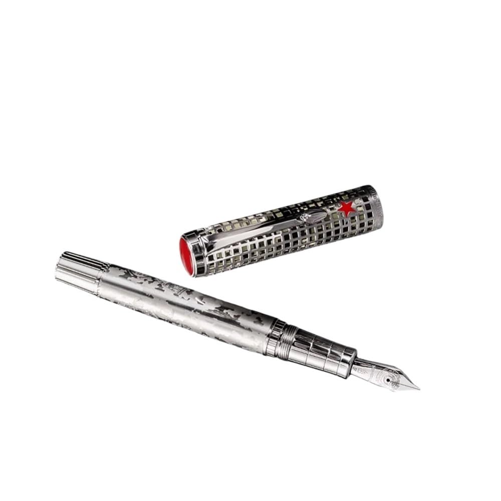 Penna stilografica EF F con convertitore, motivo Space Shuttle, edizione limitata, per scuola, ufficio (EF)