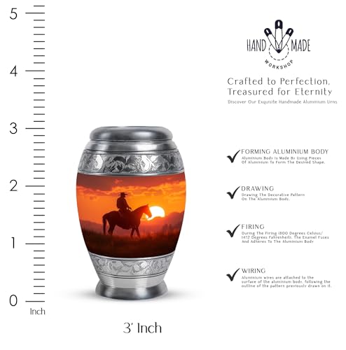 Image of Cowboy Urn - Mini Urn - Ashes Holder - Urns for Cremation Ashes - Cremation Urns for Male- (3 inch Pack of 4)