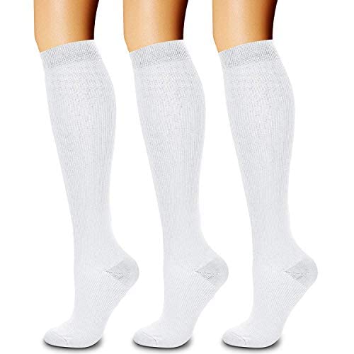 3 pares de meias de compressão feminina e masculina Circulação 15-25 mmHg é o melhor para usar o dia