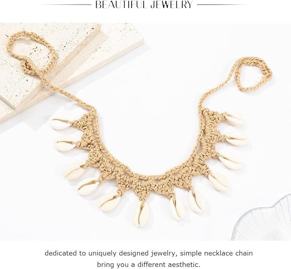 Boho Cowrie Shell Necklaces African Seashell Choker Necklace for Women2