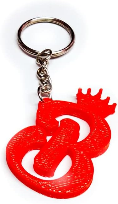 YASOS3D Printed Alphabet Keychain Combo -Pack Of 02 Non-Toxic Keyrings (Bio-Degradable Plastic & Stainless Steel) 6 x 4 CM, Red, Alphabets Combo: B & Q
