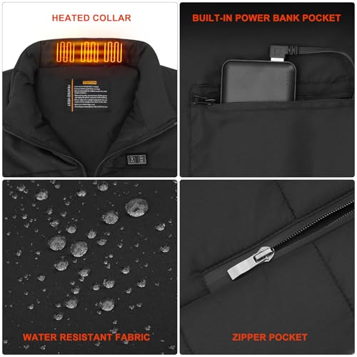 Heated Vest for Men and Women with Battery Pack, Lightweight Washable 8 Heating Zones 3 Heating Levels Heating Vest3