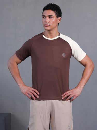 Image of CHKOKKO Gym Tshirt for Men Workout Regular Fit Sports Activewear Man Tshirts with Round Crew Neck and Half Sleeves for Yoga Running&Outdoor Activities