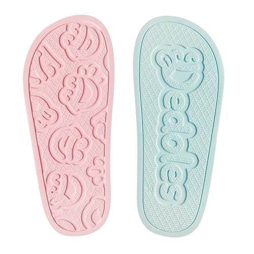 Dedoles Badeschuhe & Hausschuhe Damen Herren & Kinder Badesandalen lustige Designs Bücher Kaffee Party Pizza Fuchs Bär Lama Wolken Geschenk, Farbe: Einhorn und Regenbogen, Gr.: 30 EU 3