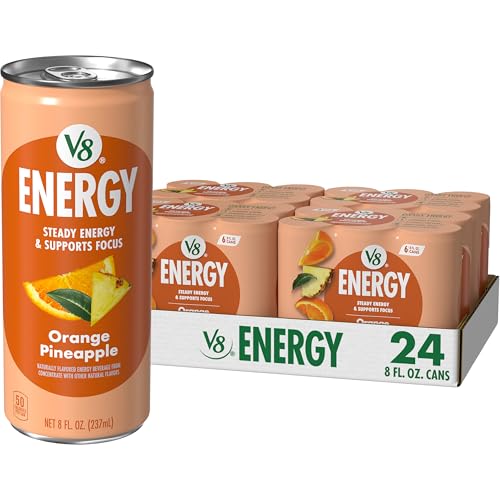Image of V8 Energy Orange Pineapple Energy Drink, 8 fl oz Can (24 Pack)