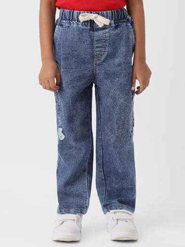 Image of Nautinati Boys Cotton Denim Jeans with Value-Added Detailing | Age 2-10 Years