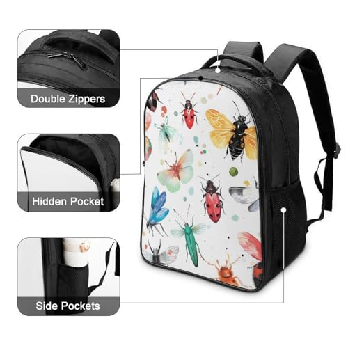 Colorful Insects Funny 16 Inch Backpack for Men Women Casual Daypack with 2 Compartment for Travel Work4