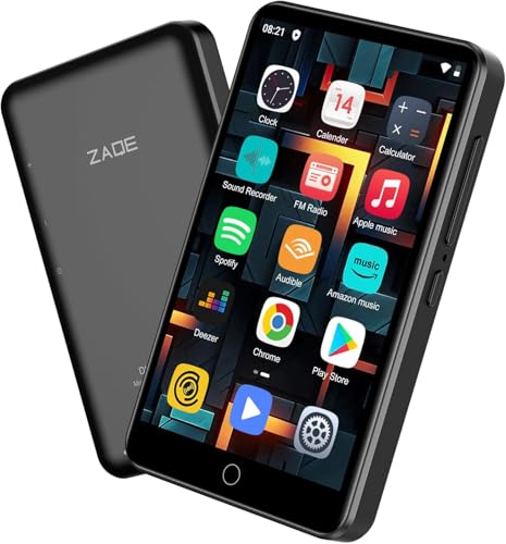 80GB MP3 Player with Bluetooth and WiFi, ZAQE 4 HD Full Touch Screen MP3 Player with Spotify, Amazon Music,YouTube,Pandora,Libby,Android MP4 Music Player for Kids