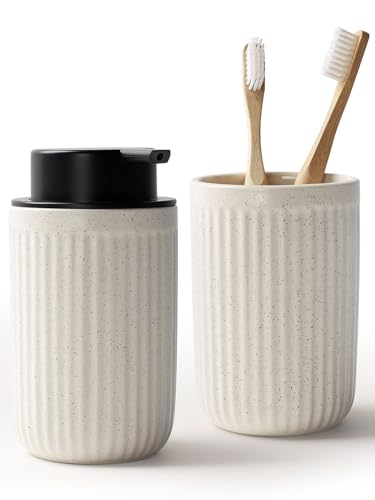 BosilunLife Seifenspender Keramik, 350ml Spülmittelspender Nachfüllbar,...