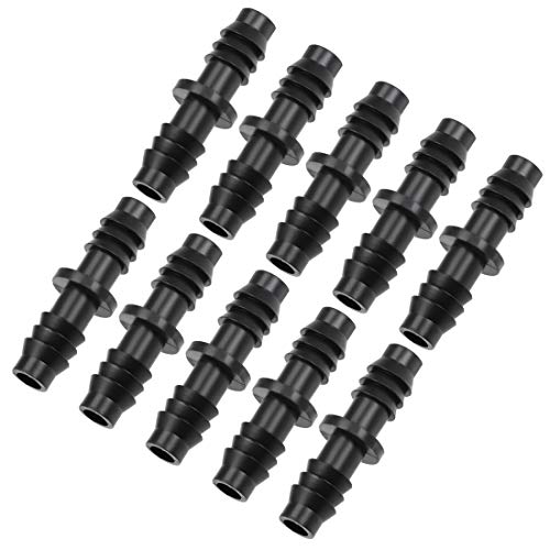 sourcing map Barb Drip Pipe Connector 8mm Inner Diameter Hose Fitting Straight for Garden Agricultural Irrigation System, Plastic 10pcs