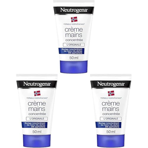 Neutrogena Norwegische Formel Handcreme parfümiert, pflegende und schützende Feuchtigkeitscreme für trockene und rissige Hände, 50 ml (Packung mit 3)