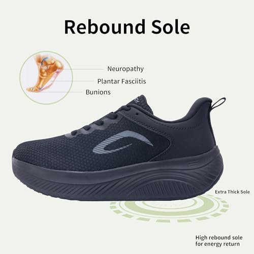 Image of Wide Toe Box Shoes Women Arch Support Walking Shoes for Plantar Fasciitis Wide Width Orthotic Tennis Sneakers