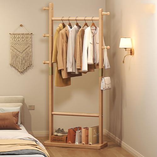 Porte-Manteau en Bois Robuste de Qualité Supérieure avec Base Rectangulaire