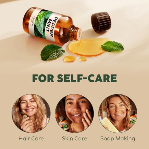 Image of 100% Pure Peppermint Oil - 0.34 Fl Oz Peppermint Essential Oil for Hair, Skin, Diffuser, Aromatherapy & DIY Soap Making Scent