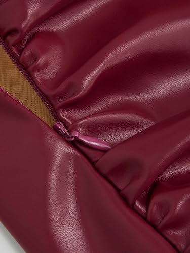 CIDER Faux Leather Skirt Mid Waist Ruched Split Midi Skirt Bodycon Skirt Pencil Skirt Skirts for Women4