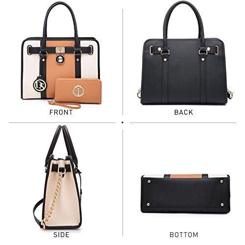 Dasein Women Handbags Purses Wallet Shoulder Bags Top Handle Satchel Purse Tote Work Bag Set 2Pcs #TOP3