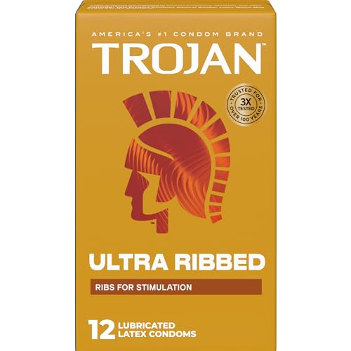 Image of Trojan Stimulations Ultra Ribbed Lubricated Condoms, 12 Count